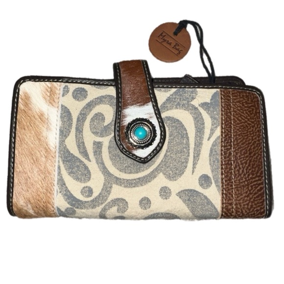 Myra Bag Western Leather Cowhide Sapphire Wallet Cowgirl - Picture 2 of 10